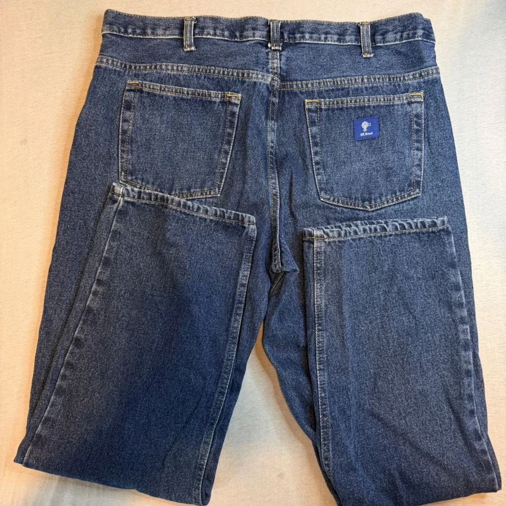 3 pr RK Brand Mens Blue Jeans 38x32 Straight Leg 100% Cotton Denim Work Pants